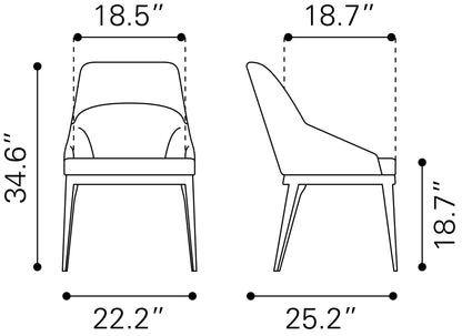 Ayr Dining Chair (Set of 2) Tan – Stylish and Comfortable Tan Dining Chairs for Dining Room or Kitchen Decor