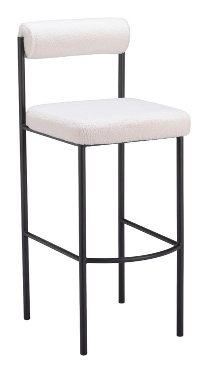 Livorno Barstool Set of 2 - Ivory Stylish and Comfortable Barstools for Modern Kitchens and Home Bars