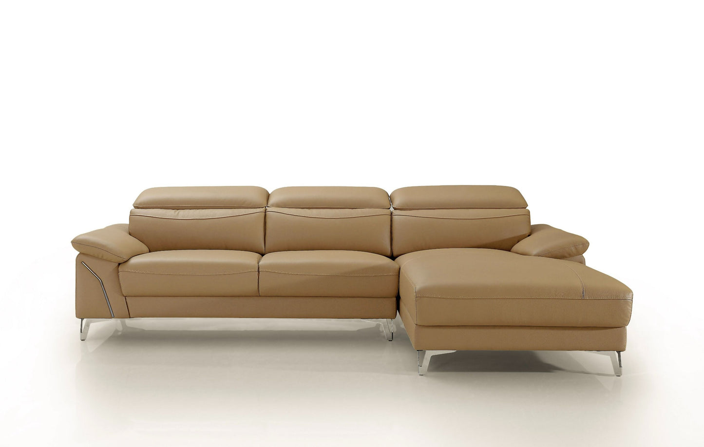 Divani Casa Sura - Modern Camel Leather Right Facing Sectional Sofa