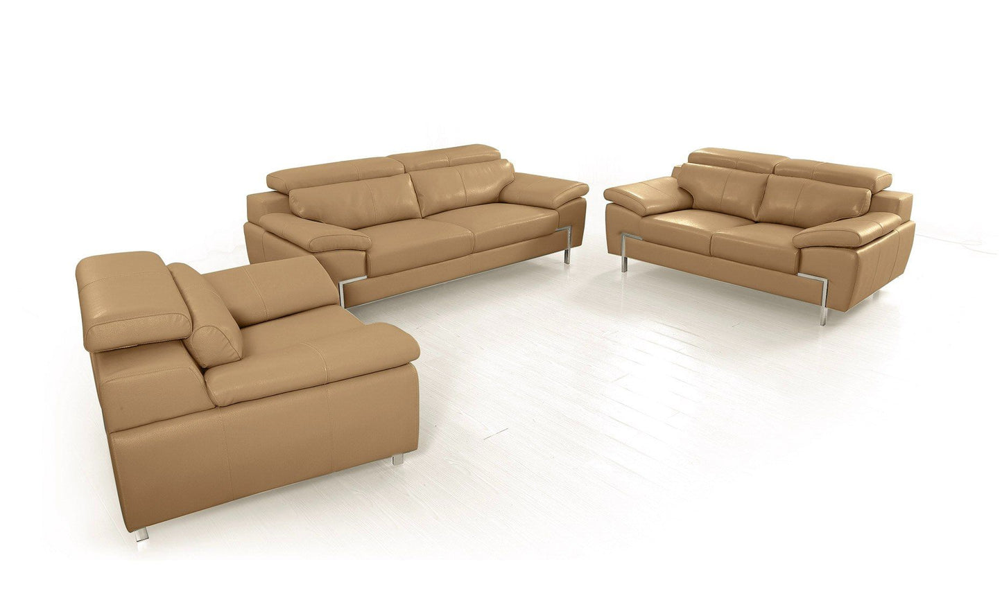 Divani Casa Grange - Modern Camel Leather Sofa Set