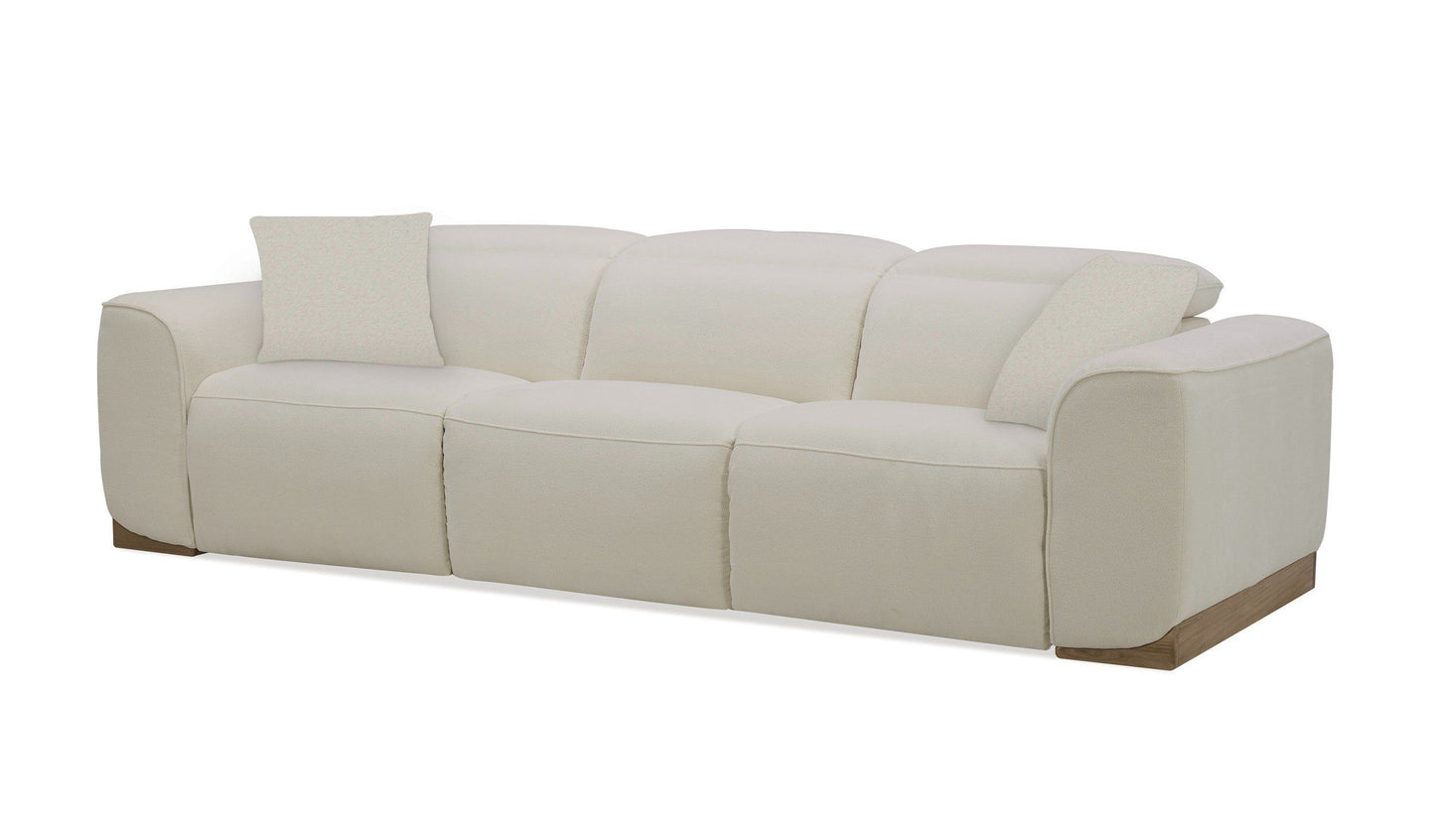 Divani Casa Hagerty - Modern Off-White Fabric Sofa With 2 Power Recliners