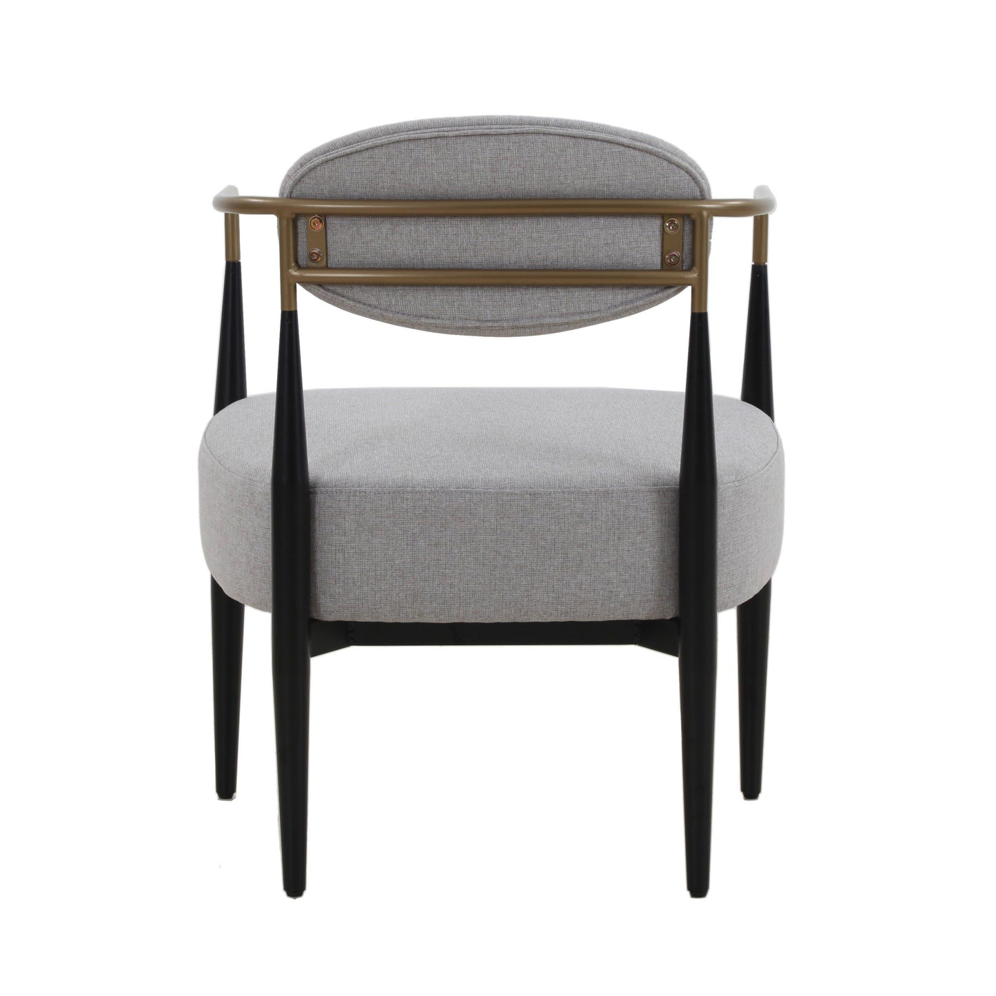 Modrest Liberty - Modern Light Grey Fabric + Black & Gold Dining Chair