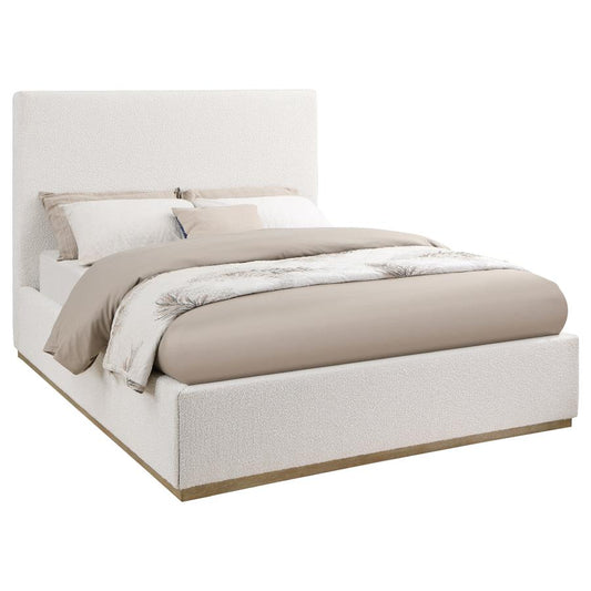 Knox Upholstered Panel Bed in Cream - Elegant and Cozy Design for a Relaxing, Sophisticated Bedroom Look