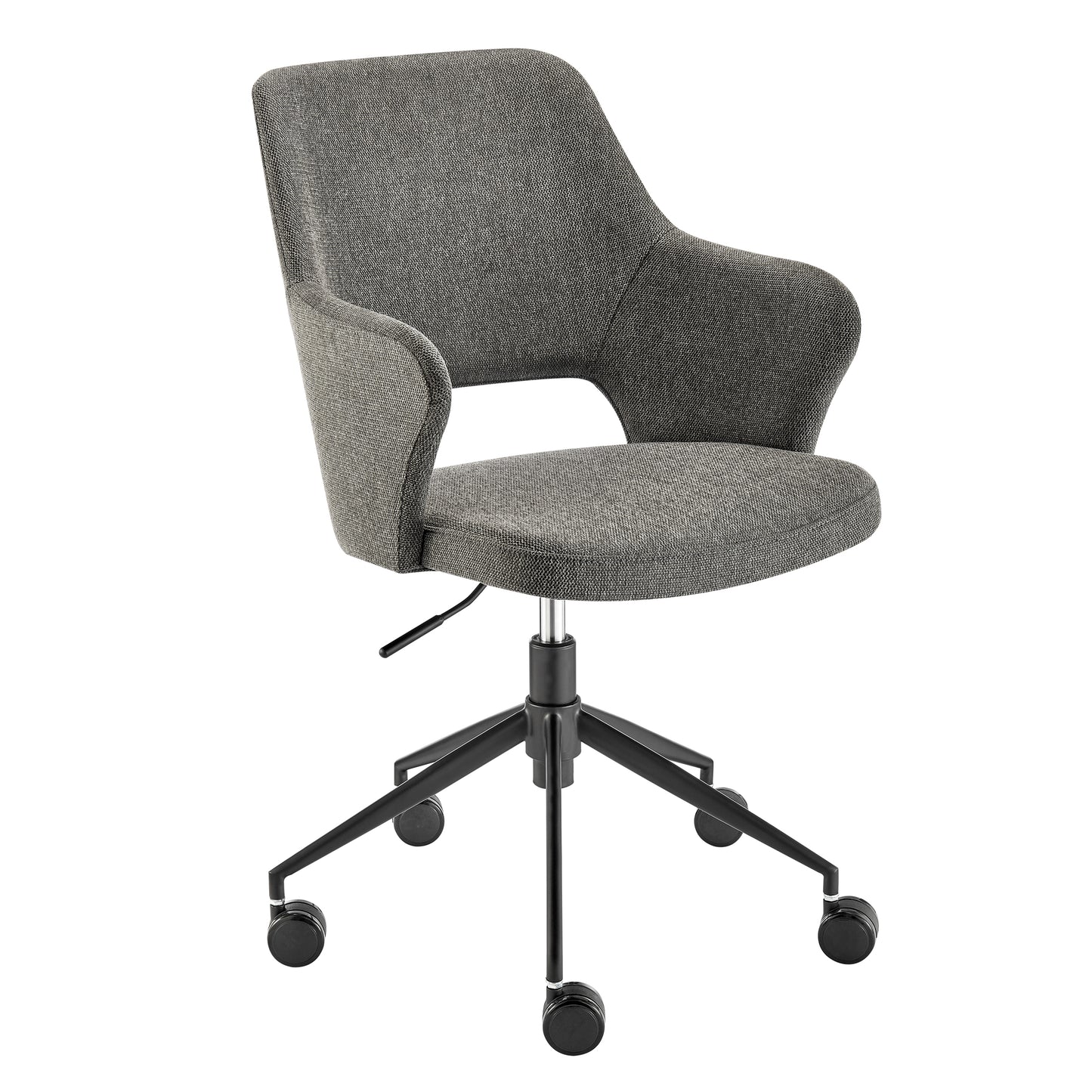 Darcie Office Chair in Charcoal Fabric and Black Base