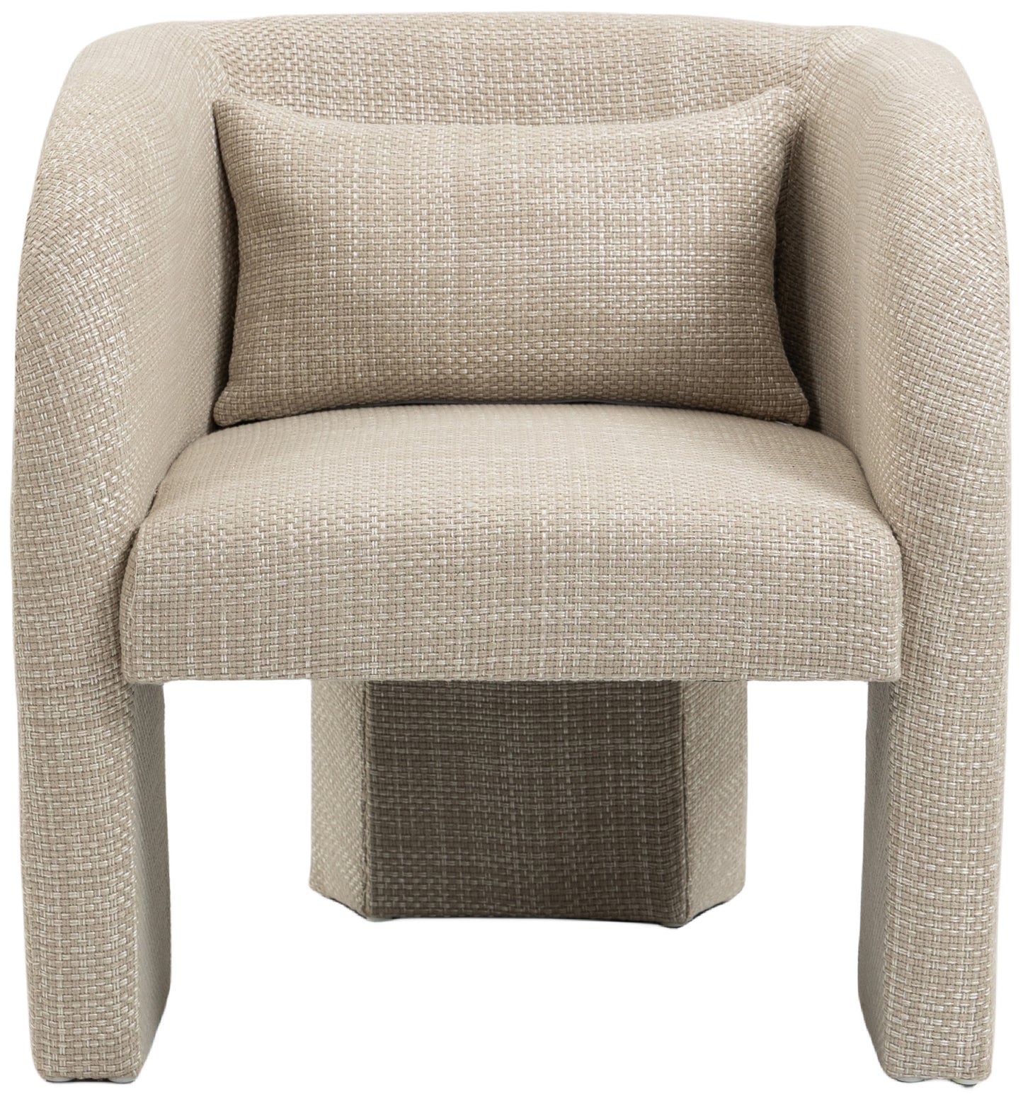 Sawyer Weaved Fabric Upholstered Accent Chair – Textured Modern Seating with Wooden Frame