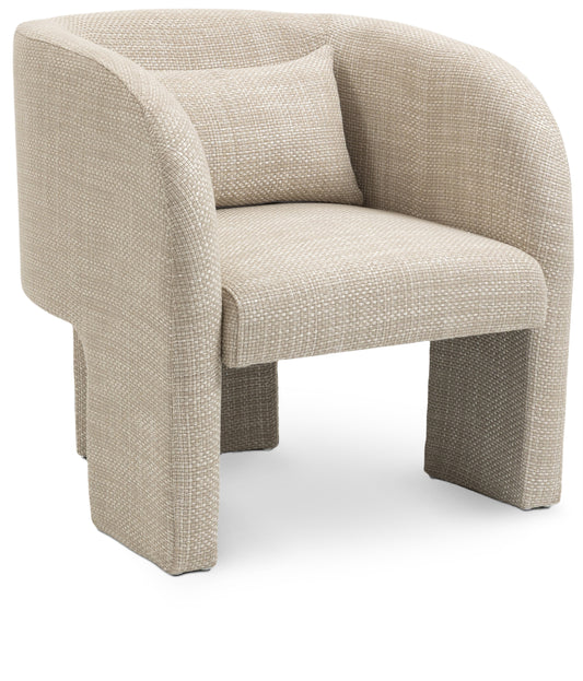 Sawyer Weaved Fabric Upholstered Accent Chair – Textured Modern Seating with Wooden Frame