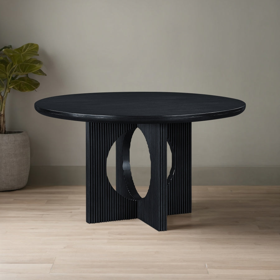 Rivas 54" Wood & Veneer Dining Table – Modern Round Table with Natural Finish