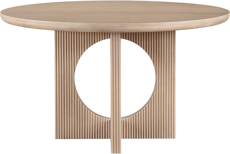 Rivas 54" Wood & Veneer Dining Table – Modern Round Table with Natural Finish