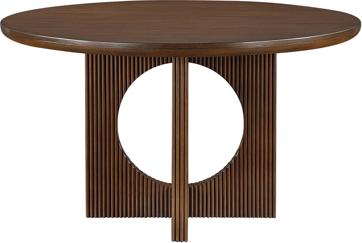 Rivas 54" Wood & Veneer Dining Table – Modern Round Table with Natural Finish
