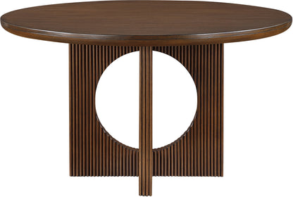 Rivas 54" Wood & Veneer Dining Table – Modern Round Table with Natural Finish