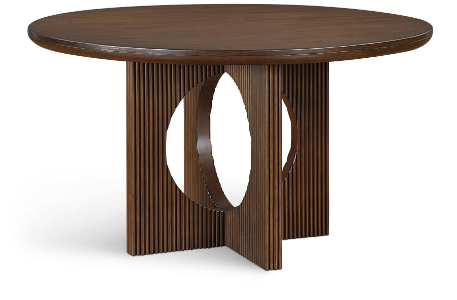 Rivas 54" Wood & Veneer Dining Table – Modern Round Table with Natural Finish