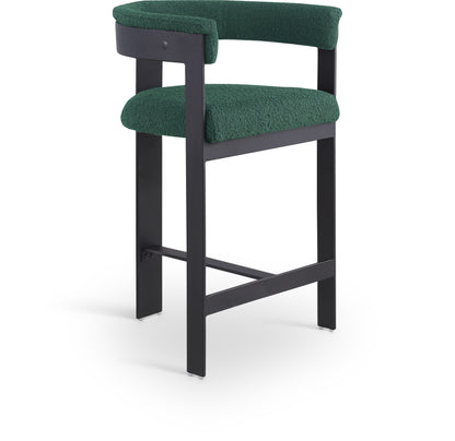 Romeo Boucle Upholstered Bar / Counter Stool – Modern Textured Fabric Seating with Curved Back