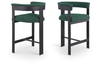 Romeo Boucle Upholstered Bar / Counter Stool – Modern Textured Fabric Seating with Curved Back