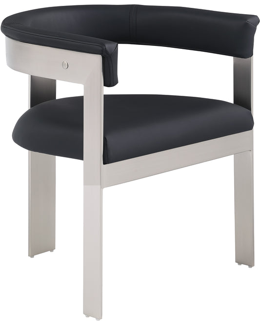 Romeo Vegan Leather Upholstered Dining Chair Set of 2 – Sleek Modern Seating with Curved Back