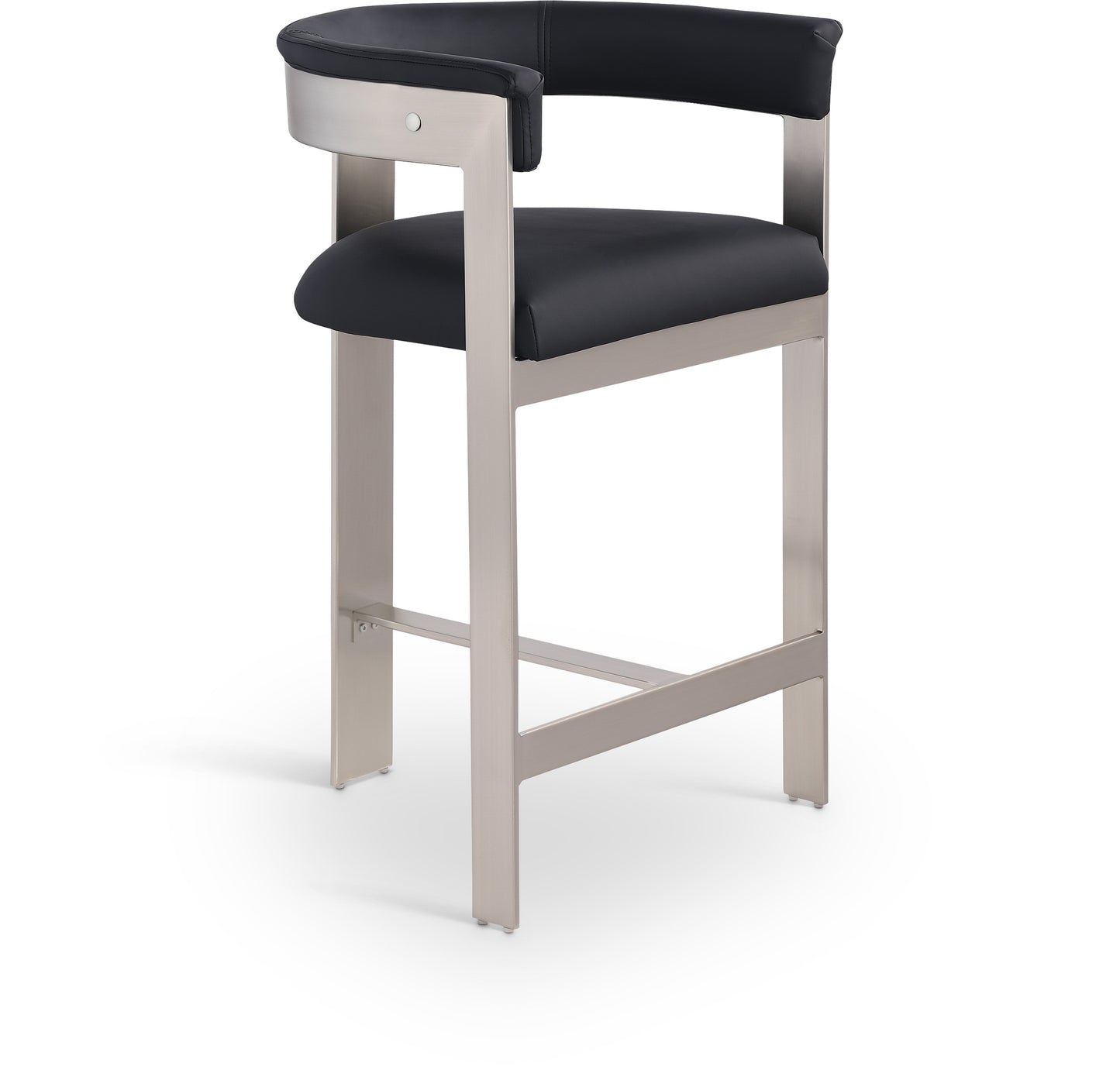 Romeo Counter Stool Set of 2 – Modern Vegan Leather Upholstered Seating for Kitchen & Bar