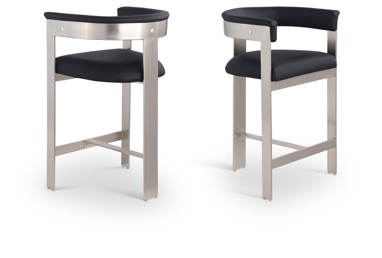 Romeo Counter Stool Set of 2 – Modern Vegan Leather Upholstered Seating for Kitchen & Bar