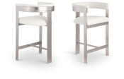 Romeo Counter Stool Set of 2 – Modern Vegan Leather Upholstered Seating for Kitchen & Bar