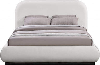 Vaughn Linen Textured Upholstered Bed – Modern Platform Bed with Soft Woven Fabric