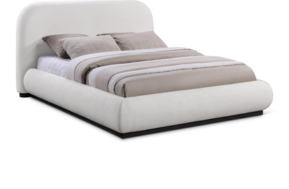 Vaughn Linen Textured Upholstered Bed – Modern Platform Bed with Soft Woven Fabric