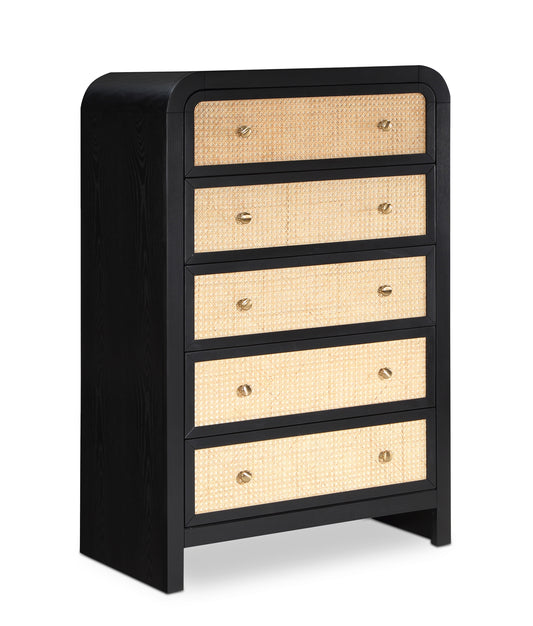Siena Ash Wood & Natural Cane Chest – 3-Drawer Storage with Modern Organic Style