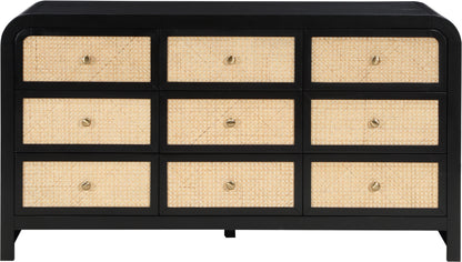 Siena Ash Wood & Natural Cane Dresser – Spacious 6-Drawer Storage with Organic Design