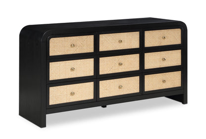 Siena Ash Wood & Natural Cane Dresser – Spacious 6-Drawer Storage with Organic Design