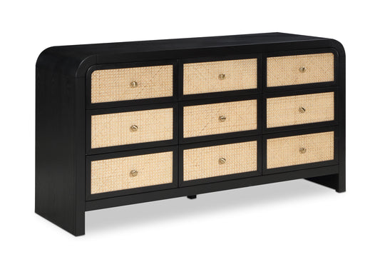 Siena Ash Wood & Natural Cane Dresser – Spacious 6-Drawer Storage with Organic Design