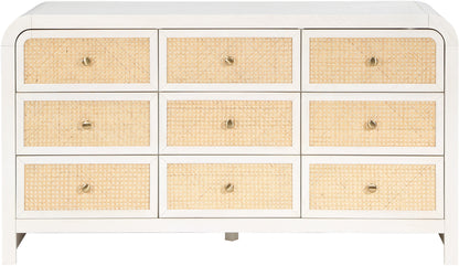 Siena Ash Wood & Natural Cane Dresser – Spacious 6-Drawer Storage with Organic Design