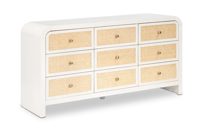 Siena Ash Wood & Natural Cane Dresser – Spacious 6-Drawer Storage with Organic Design