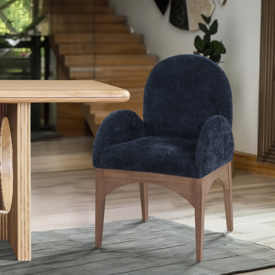 Waldorf Chenille Upholstered Dining Arm Chair – Elegant Comfort with Soft Textured Fabric