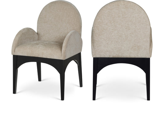 Waldorf Chenille Fabric Dining Arm Chair – Modern Upholstered Seating with Soft Texture & Support