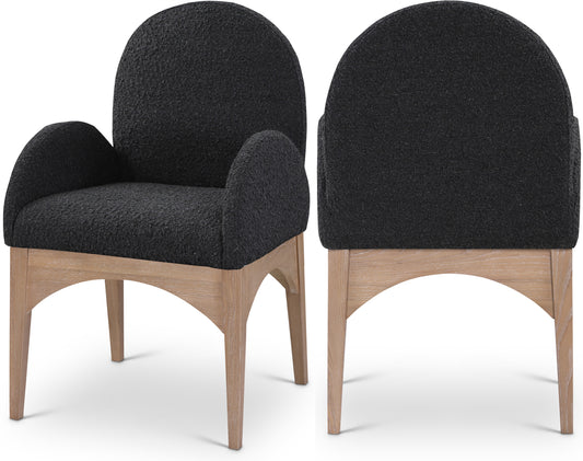 Waldorf Boucle Upholstered Dining Arm Chair – Stylish Comfort with Soft Textured Fabric