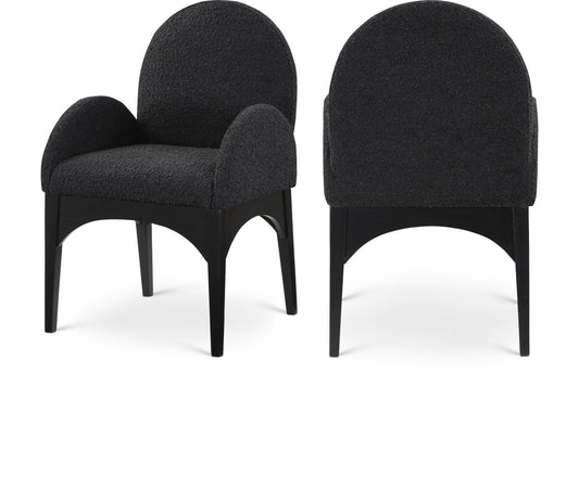 Waldorf Boucle Upholstered Dining Arm Chair – Cozy Modern Chair with Textured Fabric