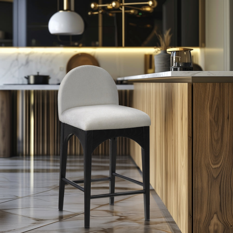 Waldorf Chenille Fabric Upholstered Counter Stool – Soft Textured Seating with Modern Style