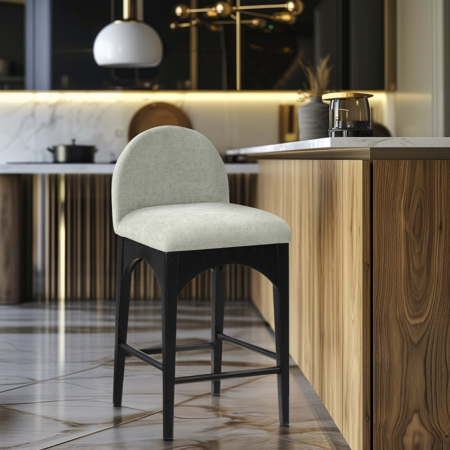 Waldorf Chenille Fabric Upholstered Counter Stool – Soft Textured Seating with Modern Style