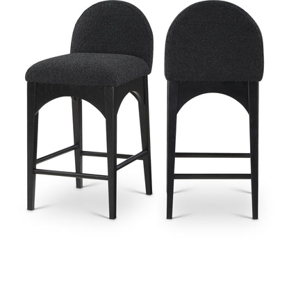 Waldorf Boucle Upholstered Counter Stool – Modern Textured Fabric Stool for Kitchen or Bar
