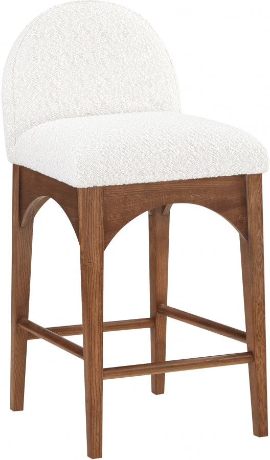 Waldorf Boucle Fabric Upholstered Counter Stool – Modern Textured Seating for Kitchen or Bar