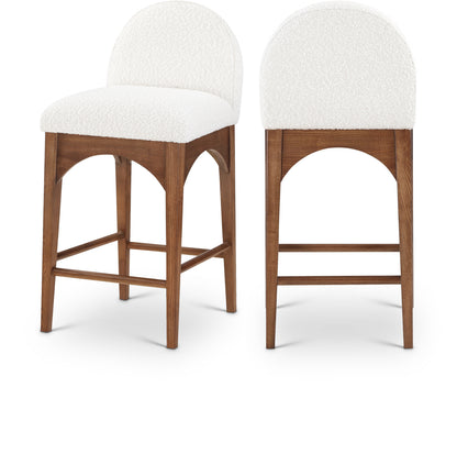 Waldorf Boucle Fabric Upholstered Counter Stool – Modern Textured Seating for Kitchen or Bar