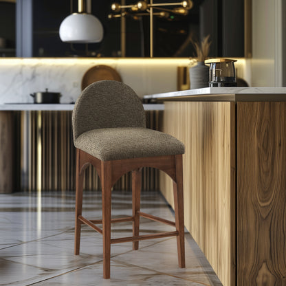 Waldorf Boucle Fabric Upholstered Counter Stool – Modern Textured Seating for Kitchen or Bar