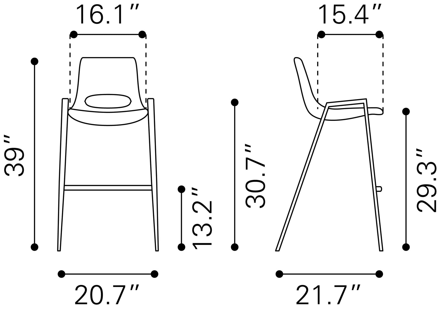 Desi Barstool (Set of 2) Azure Gray