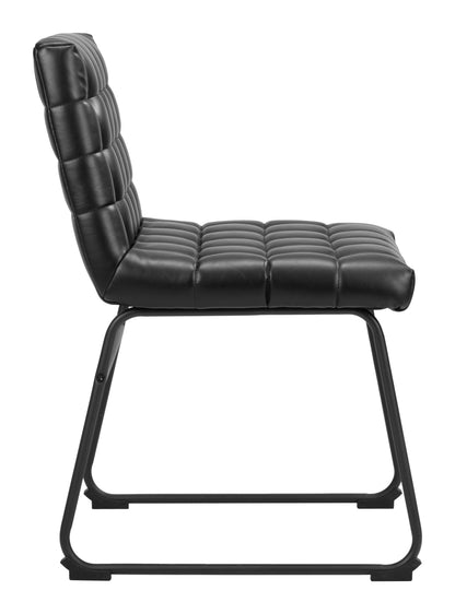 Pago Dining Chair Set of 2 - Black Stylish and Modern Upholstered Chairs for Elegant Dining Rooms