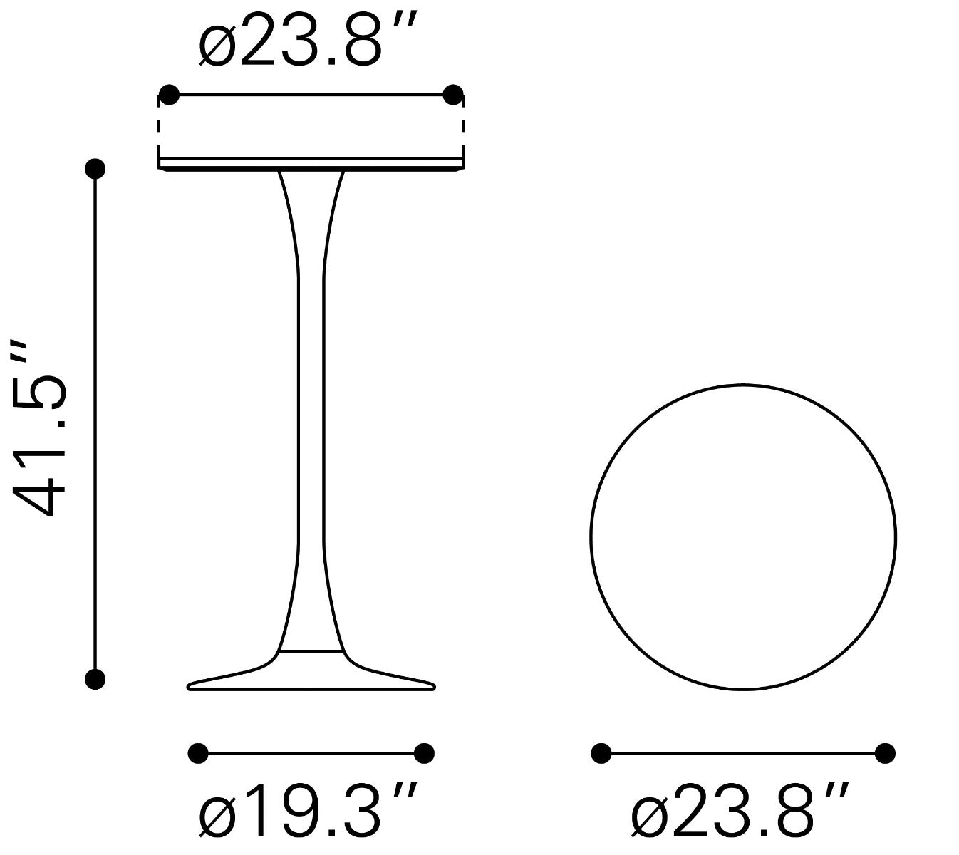 Auray Bar Table White