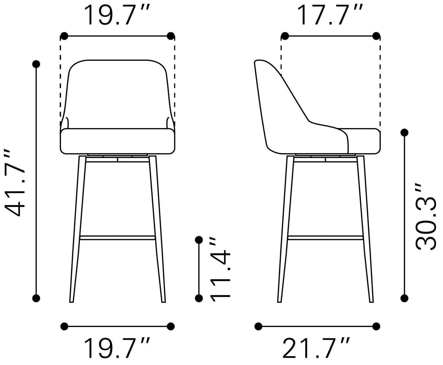 Keppel Swivel Barstool Brown