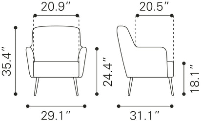 Tasmania Accent Chair Vintage Brown