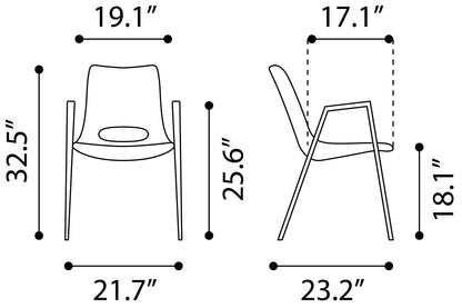 Desi Dining Chair Set of 2 - Chic Brown & Walnut Design for Modern Dining Rooms and Spaces