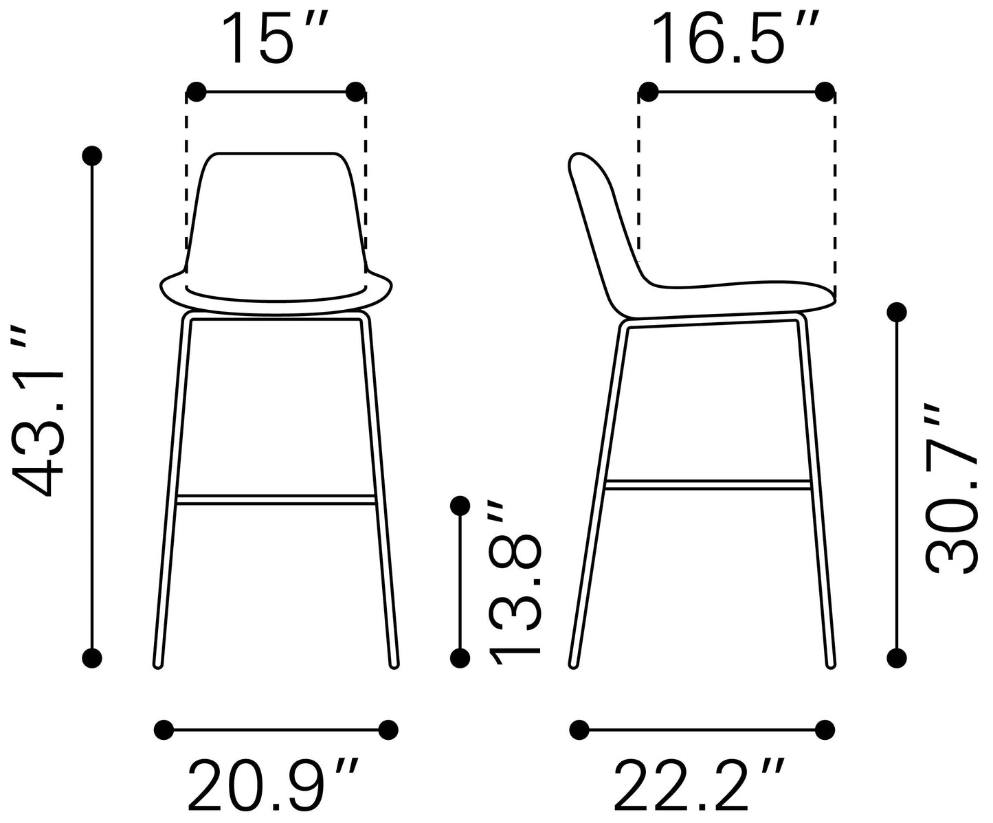 Byron Barstool Gray