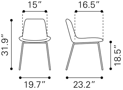 Byron Dining Chair (Set of 2) Gray