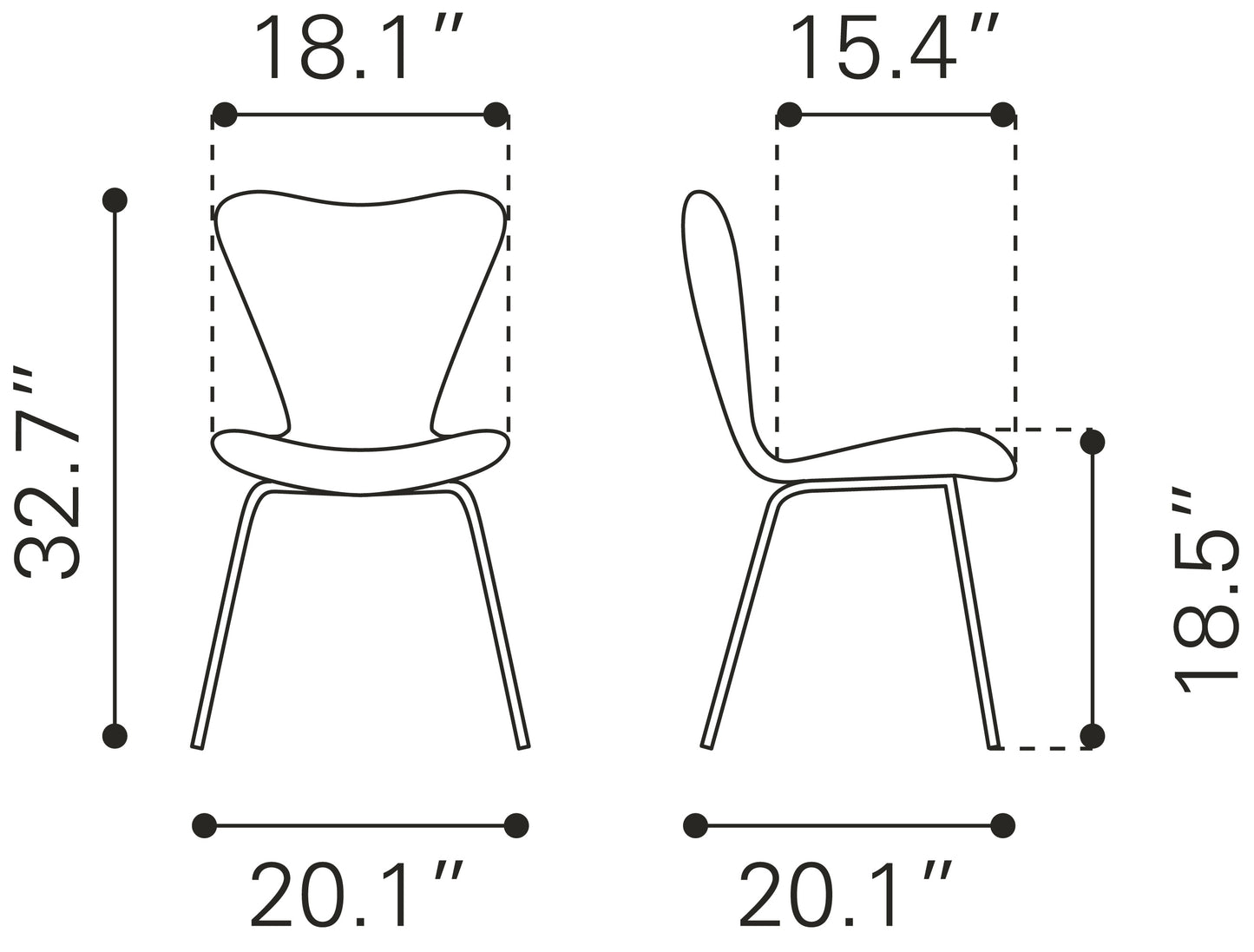 Thibideaux Dining Chair (Set of 2) Light Gray