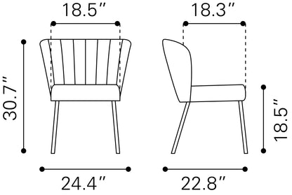 Aimee Dining Chair Set of 2 - Stylish Cream Design for Elegant Dining Rooms and Contemporary Spaces