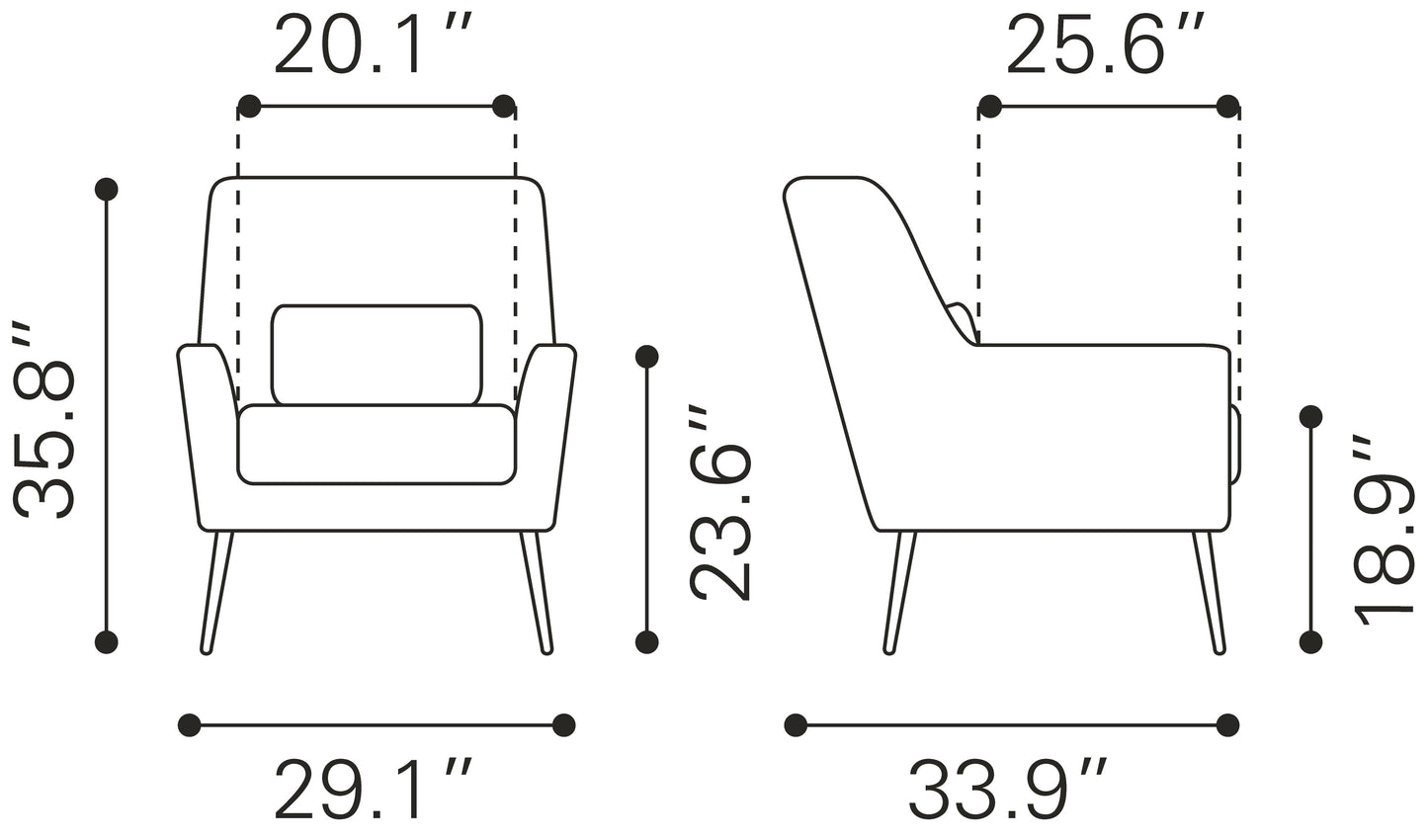 Ontario Accent Chair Vintage Brown